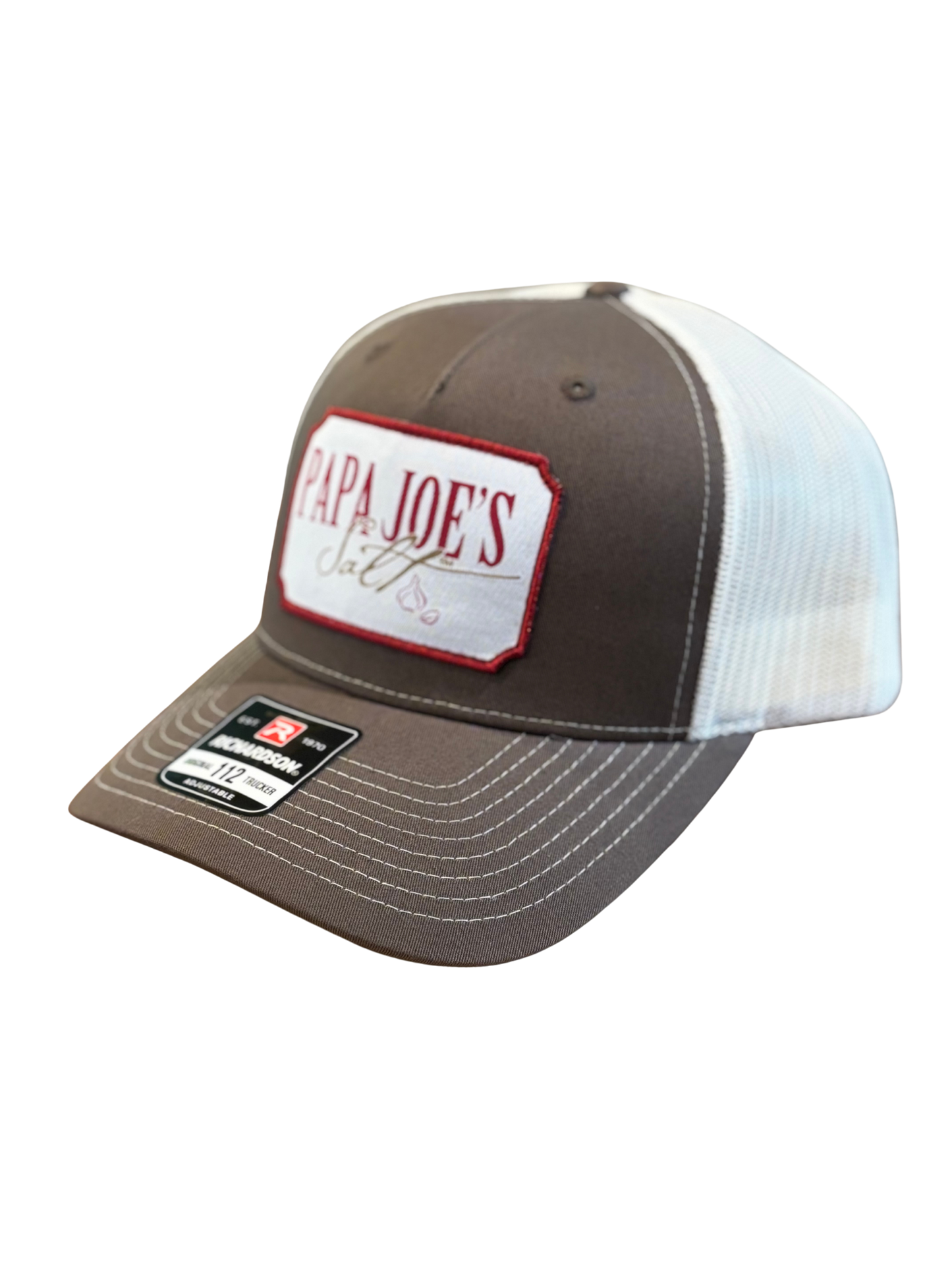 Richardson 112, 5 Panel Trucker Snapback Hat, Chocolate Birch