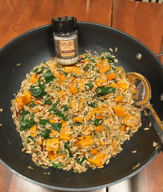 Creamy Orzo with Roasted Butternut Squash and Spinach